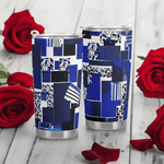 Blue Matrix Abstract Art Tumbler Main Perspective | Our Phoenix Rise
