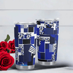 Blue Matrix Abstract Art Tumbler Detailed View 2 | Our Phoenix Rise