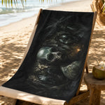 Gothic Skull Beach Towel - Dark Haunted Forest Design on Beach Chair | Our Phoenix Rise