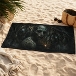 Gothic Skull Beach Towel - Cinematic Skull Design on Sand | Our Phoenix Rise