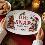 Gingerbread Christmas Serving Platter 10x14 Oval - lifestyle lifestyle mockup | Our Phoenix Rise