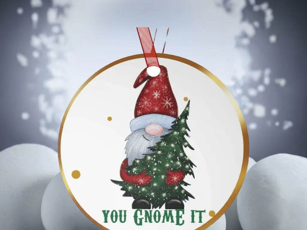 Funny Gnome Christmas Ornament Perfect Gift for Gamers - Iron Phoenix GHG