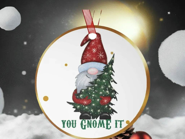 Funny Gnome Christmas Ornament Perfect Gift for Gamers - Iron Phoenix GHG