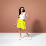"Golden Leaf" Women's yellow Skater Skirt | Iron Phoenix - Iron Phoenix GHG