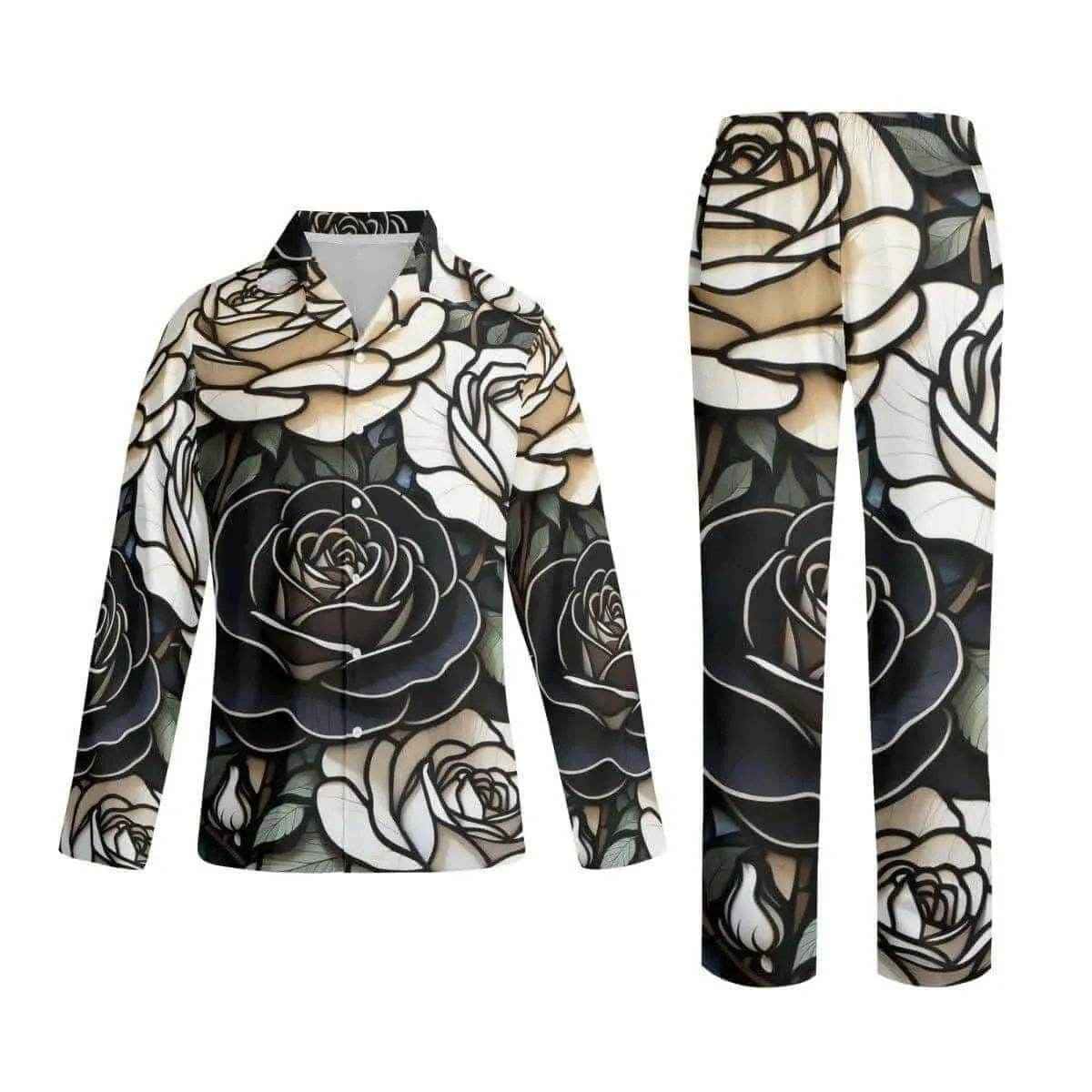 Gothic Rose Pajama Set Black XS-4XL