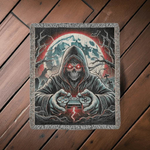 Gothic Skeleton Blanket for Gamers - Eerie Themed Gaming Decor - Iron Phoenix GHG