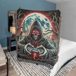 Gothic Skeleton Blanket for Gamers - Eerie Themed Gaming Decor Detail 9 | Our Phoenix Rise