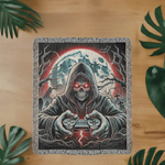 Gothic Skeleton Blanket for Gamers - Eerie Themed Gaming Decor - Iron Phoenix GHG