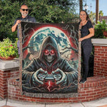 Gothic Skeleton Blanket for Gamers - Eerie Themed Gaming Decor Detail 10 | Our Phoenix Rise