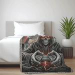 Gothic Skeleton Blanket for Gamers - Eerie Themed Gaming Decor Detail 2 | Our Phoenix Rise