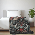 Gothic Skeleton Blanket for Gamers - Eerie Themed Gaming Decor - Iron Phoenix GHG
