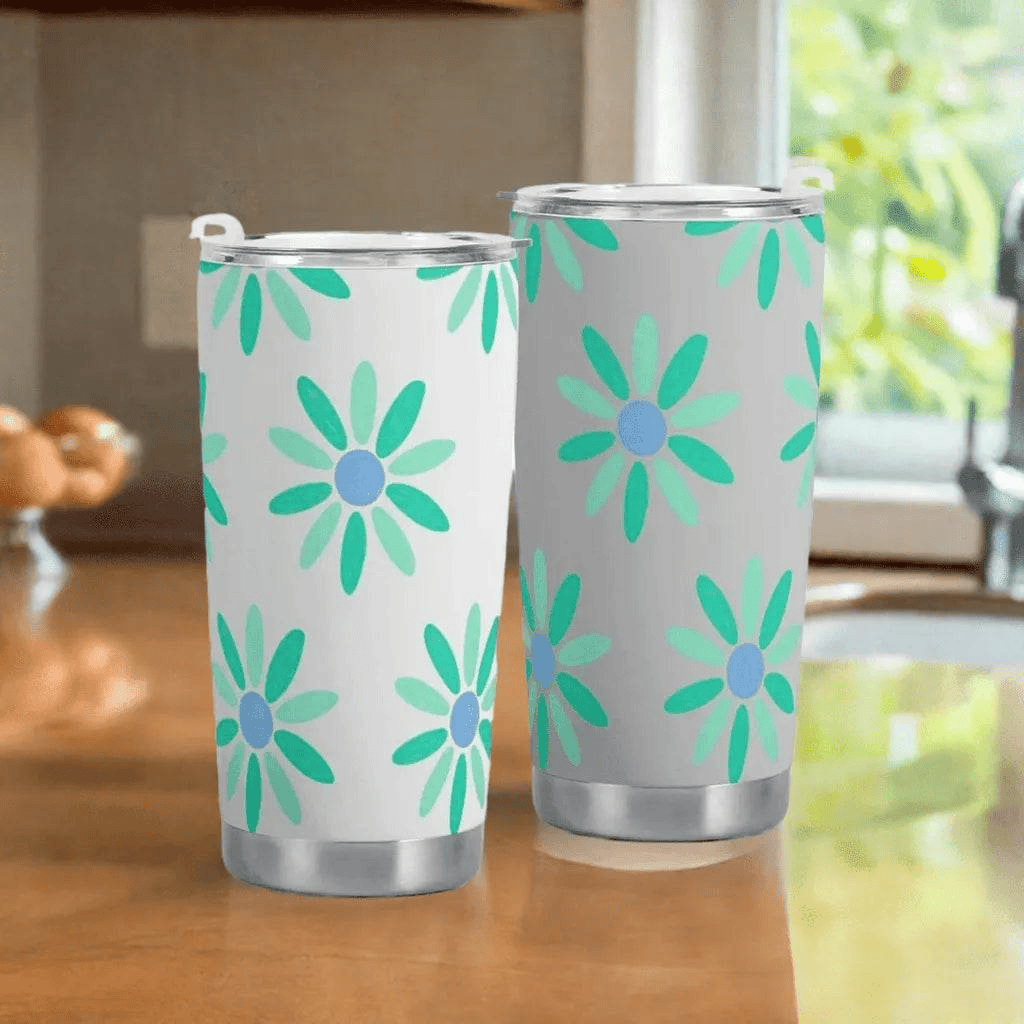 Retro Daisy Insulated Travel Mug
