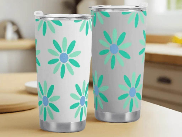 "Retro Daisy" Insulated Travel Mug | Iron Phoenix GHG - Iron Phoenix GHG
