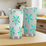 Retro Daisy Insulated Travel Mug Detailed View 2 | Our Phoenix Rise