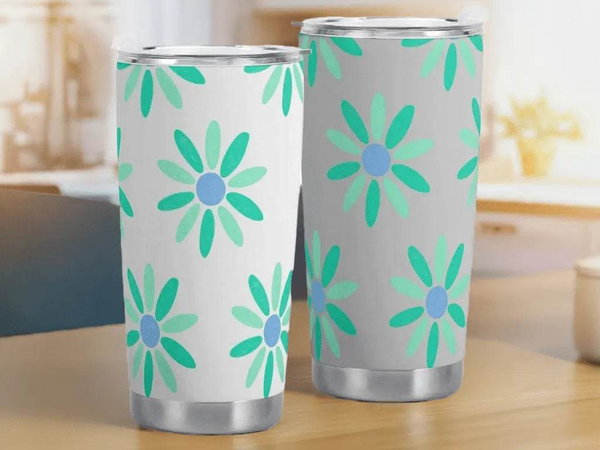 "Retro Daisy" Insulated Travel Mug | Iron Phoenix GHG - Iron Phoenix GHG