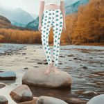 Teal Rose Print Leggings - Model wearing waist up detail | Our Phoenix Rise