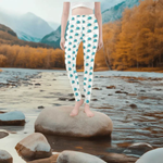 Teal Rose Print Leggings | Floral Yoga and Gaming Tights - Iron Phoenix GHG