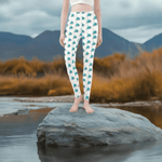 Teal Rose Print Leggings - Model wearing lower body detail | Our Phoenix Rise