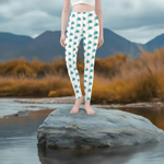 Teal Rose Print Leggings | Floral Yoga and Gaming Tights - Iron Phoenix GHG