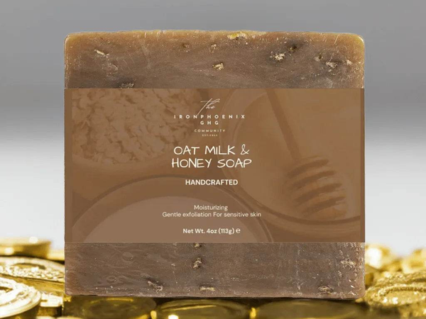 Oat Milk n Honey Soap | Calm Eczema | Sensitive Skin Relief Bar - Iron Phoenix GHG