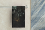 Goth Bathroom Decor Face Towel - Lifestyle Mockup in Modern Bathroom - Detail 13 | Our Phoenix Rise