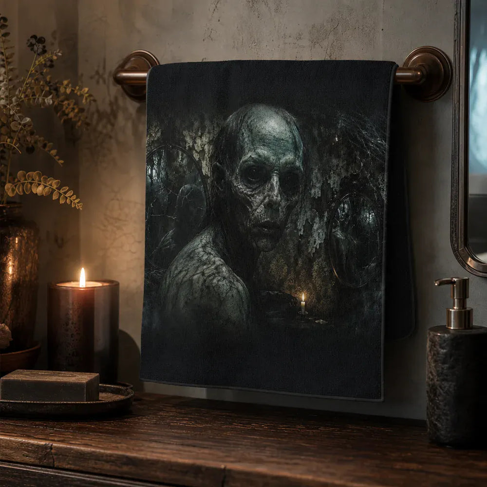 Goth Bathroom Decor Face Towel