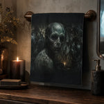 Goth Bathroom Decor Face Towel - Folded on Vanity with Candle | Our Phoenix Rise
