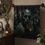 Goth Bathroom Decor Face Towel - Dark Room Lifestyle Setting | Our Phoenix Rise