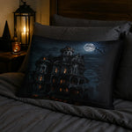 Haunted Mansion Halloween Pillow Sham - Spooky Bedroom Decor Mockup | Our Phoenix Rise