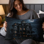 Haunted Mansion Halloween Pillow Sham - Detailed Haunted House Print | Our Phoenix Rise