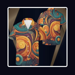 Men's Blue Block Button Up Shirt - Detail of Collar | Our Phoenix Rise