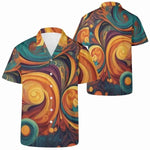 Men's Blue Block Button Up Shirt - Pattern Close Up | Our Phoenix Rise