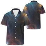Men's Blue Block Button Up Shirt - Inner Collar Detail | Our Phoenix Rise
