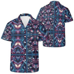 Men's Blue Block Button Up Shirt - Front Hem Detail | Our Phoenix Rise