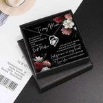 Personalized Sentimental Heart Necklace - Gift box with necklace and partial hat in background | Our Phoenix Rise