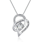 Personalized Sentimental Heart Necklace - Close-up of I love you to the moon and back pendant | Our Phoenix Rise
