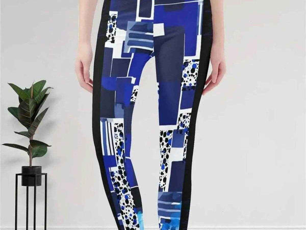 Blue Mosaic Print Leggings | PvP Gaming and Yoga Tights