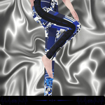 Blue Mosaic Print Leggings | PvP Gaming and Yoga Tights - Iron Phoenix GHG