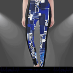 Blue Mosaic Yoga Leggings - Waistband detail, secure fit | Our Phoenix Rise