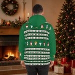 Festive Green Christmas Penguin Hoodie - Front Lifestyle Model | Our Phoenix Rise