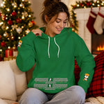 Festive Green Christmas Penguin Hoodie - Sleeve Cuff Design Detail | Our Phoenix Rise