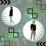 Geometric Pattern Zip Hoodie - Black Neon Green cuff and hem detail | Our Phoenix Rise