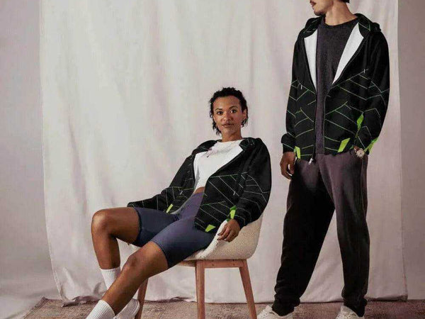"Neon Grid" Off-center Unisex Zip Hoodie | Iron Phoenix - Iron Phoenix GHG