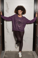 Lunar Phases Moth Purple Sweatshirt XS-2XL