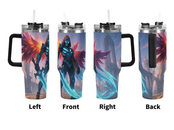  insulated tumbler with character design on a white background