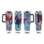  insulated tumbler with character design on a white background