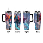  insulated tumbler with character design on a white background