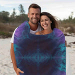 Purple Teal Abstract Fleece Throw Blanket - Couple on Beach | Our Phoenix Rise