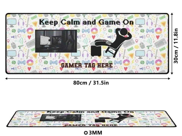 Keep Calm Gaming Desk Mat | Personalized Gamer Mouse Pad