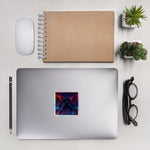 Holographic Gaming Warrior Sticker - 3x3 inch on notebook with plant | Our Phoenix Rise